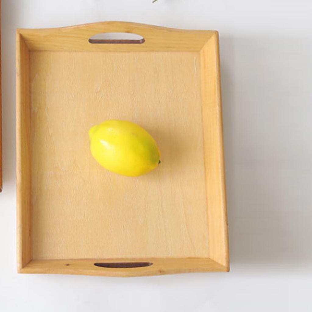 Vassoio da Cena Multifunzionale Grande in Legno con Manico per Colazione Frutta Cibo Caffè Tè