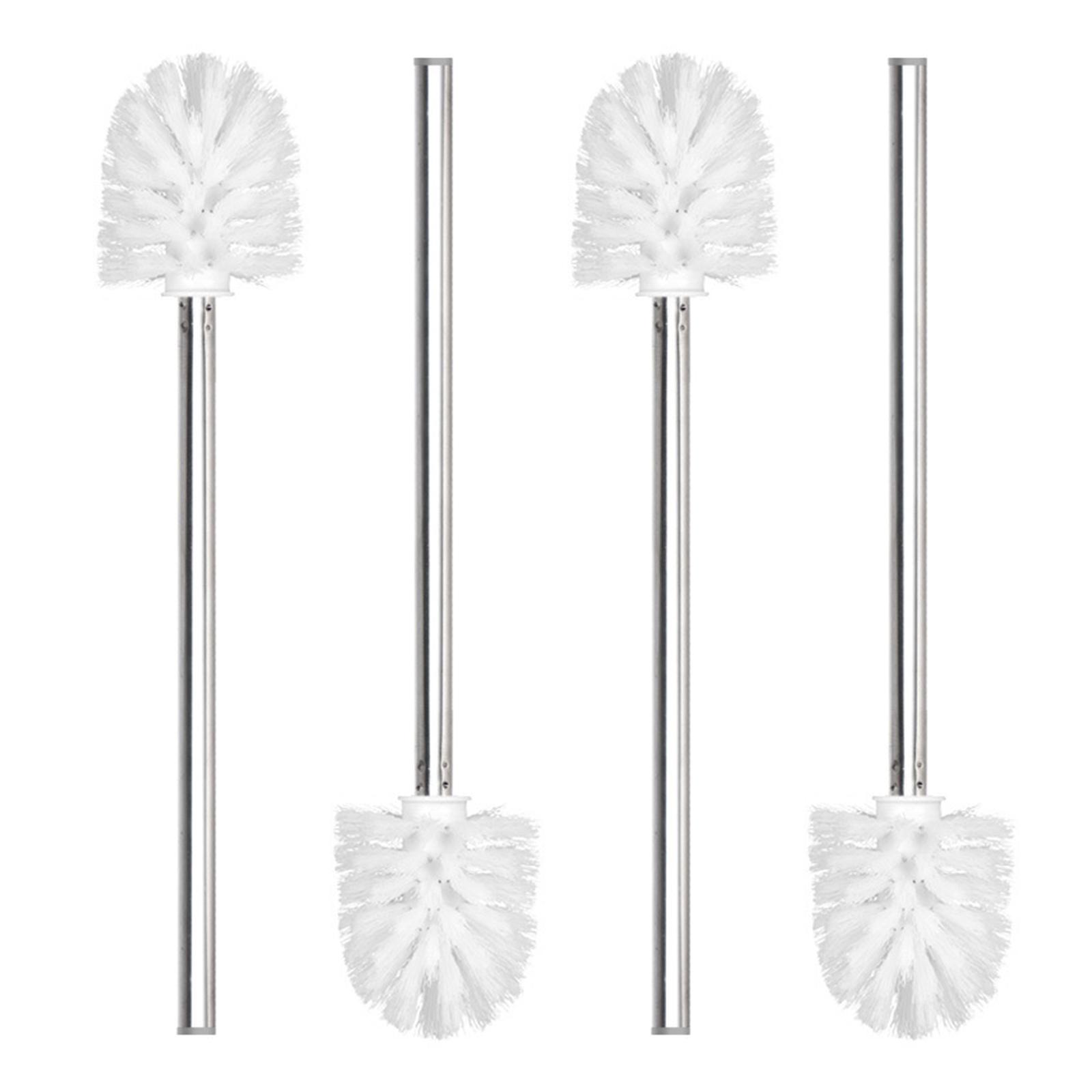 

4 шт. Ручка из нержавеющей стали Туалетная щетка Щетка для чистки туалета в ванной Сменная щетка Инструмент для чистки унитаза Долговечный белый