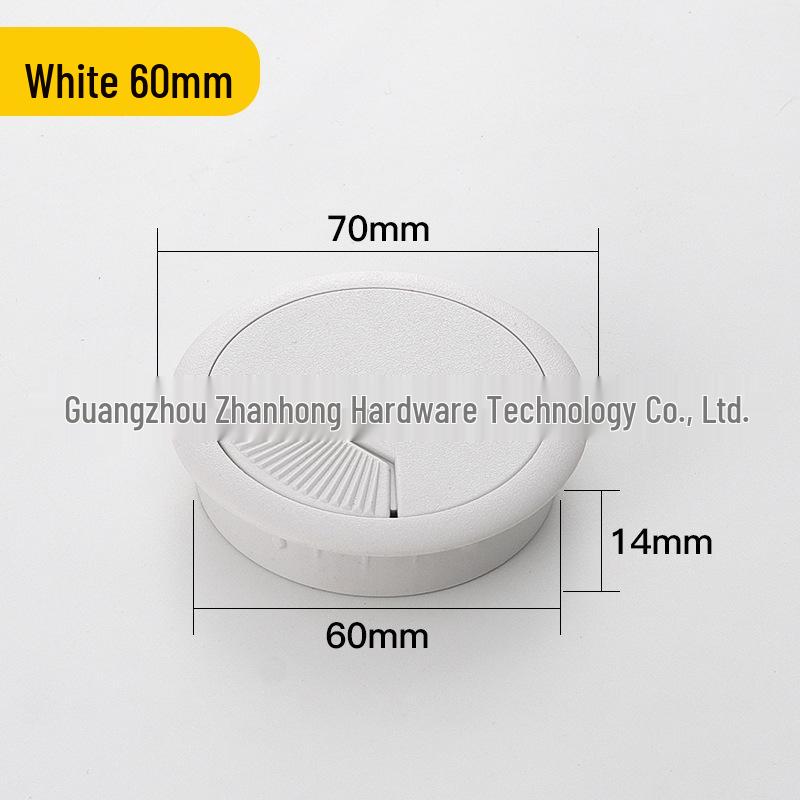 Round Desktop Cable Hole Cover for Wire Management (50, 53, 60mm)