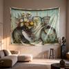 Vintage Fahrrad mit Blumen Digitaldruck Polyester Wandteppich geeignet für Wohnzimmer Schlafzimmer Büros Bars Partys