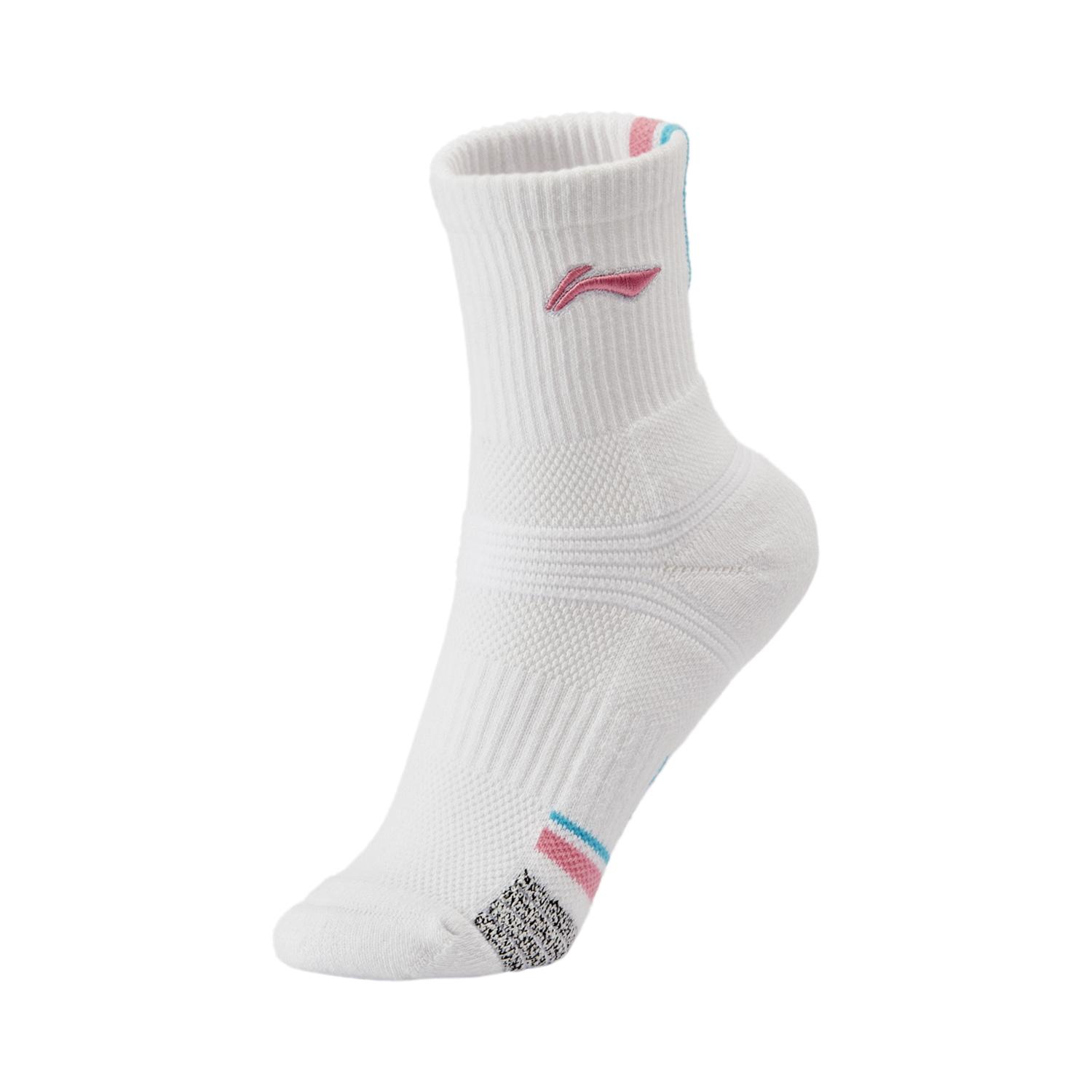 Li Ning Badminton Collection Badminton Socks Women s 1 Pack White Red AWSU072-3 F
