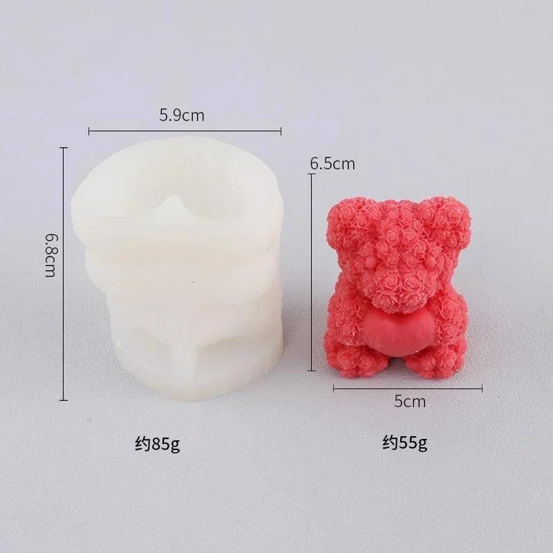 Creative Shape Molds 3D Bear Hug Love Silicone Candle Mold Diy Cute Bear Pet Candle Making Supplies Soap Plaster Resin Mold Gift