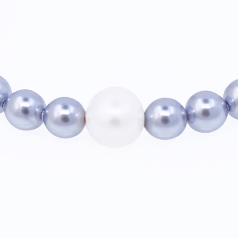 jewelCOUNTY Blue Snow Crystal Pearl Bracelet[92.5 Silver]