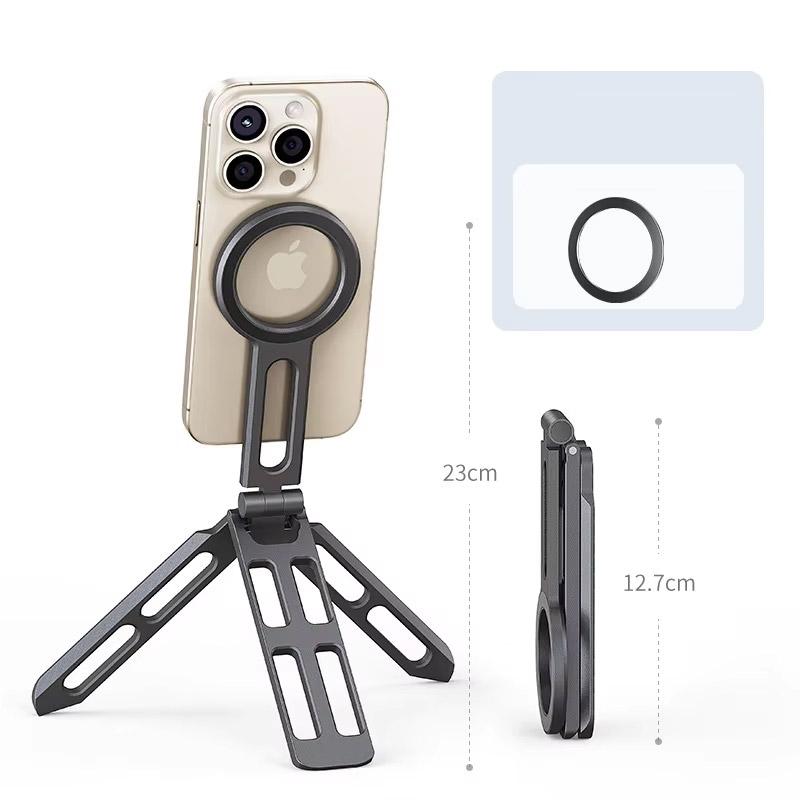 Foldable Magnetic Tablet Phone Holder Handle Phone Tripod Mount W Arca ColdShoe Desk Mount for iPhone 16/15/14/13 XIAOMI Magsafe