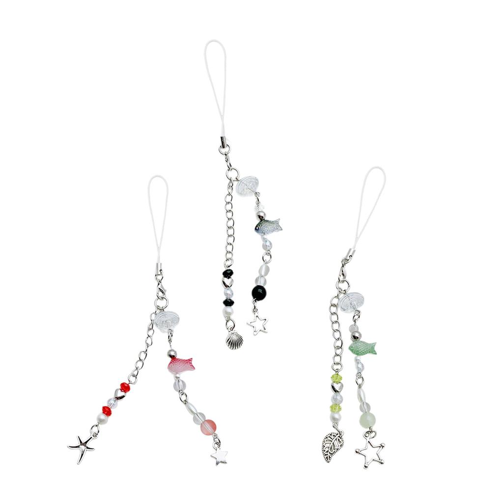 Handyanhänger aus Acryl und Legierung, farbenfroher Perlen-Schlüsselanhänger, stilvoller Taschenanhänger für den täglichen Gebrauch und zum Verschenken