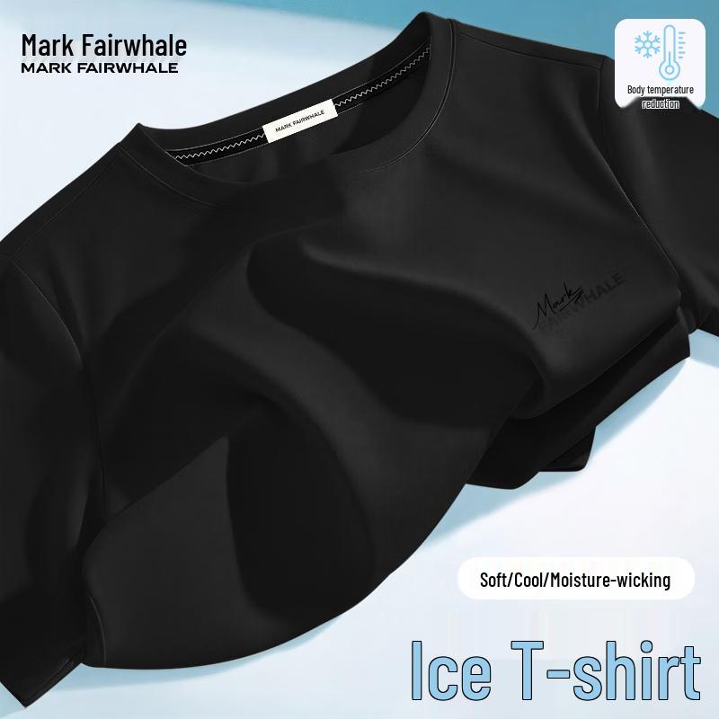 

MARK FAIRWHALE Men s Loose Fit Simple Letter Print Short Sleeve T-Shirt M