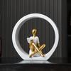 Modern Light Luxury Style Art Resin Reading Girl Figure Ornament Entryway Living Room Tv Cabinet Wine Cabinet Decorative Statue