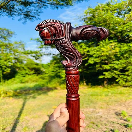 91.44 Cm Walking Cane Grandfather Stick Horse Head Walking Cane For Adult Wooden Walking Stick Christmas Gift