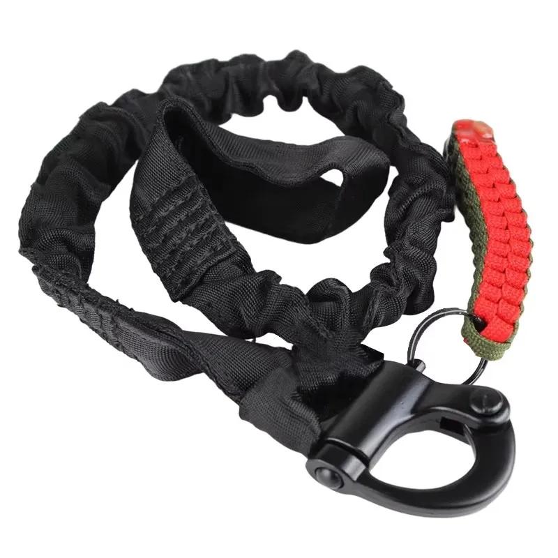 Quick Release Safety Rifle Sling Lanyard Strap Rope Line Climbing Protect Sling for Outdoor Hunting Nylon Rope Bungee Strap