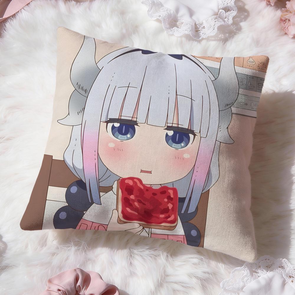 Miss Kobayashis Dragon MaidS Cushion Cover Premium Comfort Reversible Pillow Cove -Two In One Design for Any Room & Car Interior