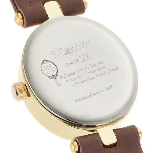 Fieldwork Women's Analog Ellipse Watch with Gold Leather Strap, Purple (JN003-2)