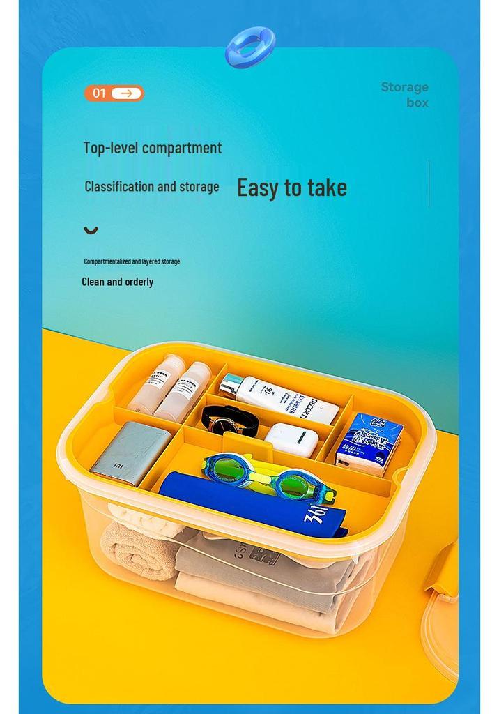 BNBS Portable Waterproof Beach Storage Box: Clear, Handheld Organizer for Outdoor Swimming Supplies