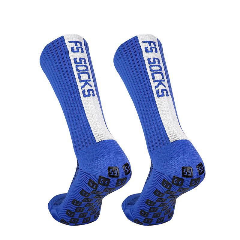 Adhesive Non-slip Thickened Towel Bottom Football Socks синий
