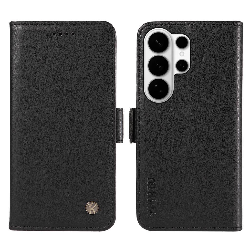 For Samsung Galaxy S26 Ultra Wallet Phone Case YIKATU YK-003 Leather Stand Cover -  Black