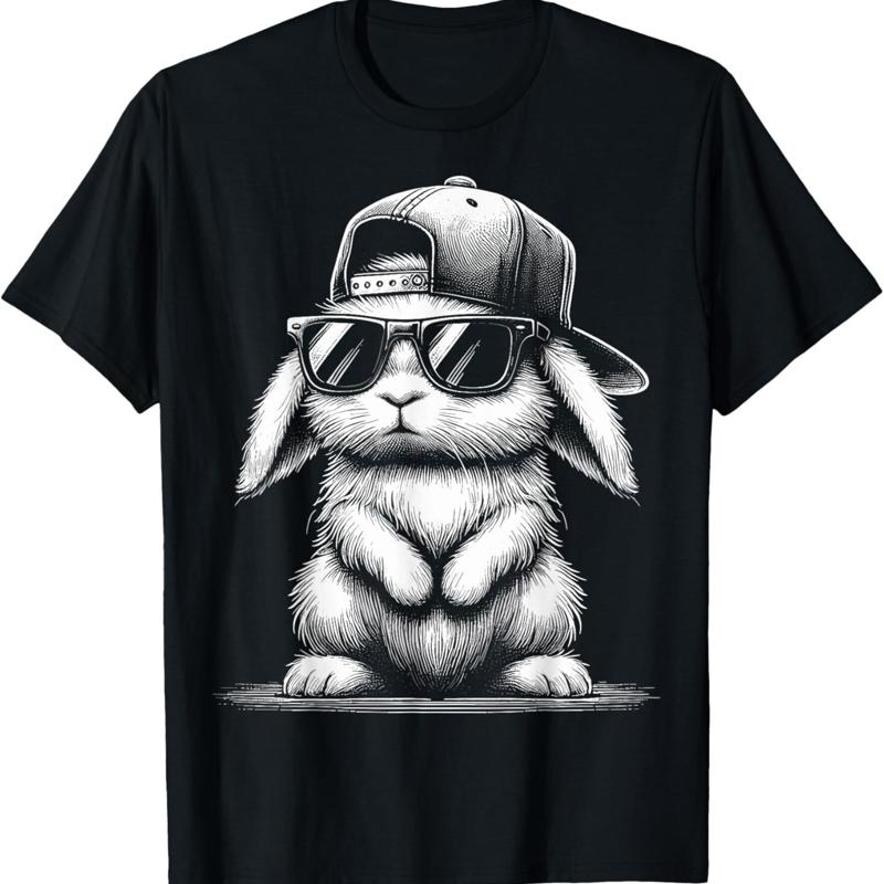 T-shirt visage de lapin joyeux jour de paques S