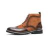 Plus Size Men's Autumn/Winter Leather Chelsea Boots - British Style High-Top Fashion