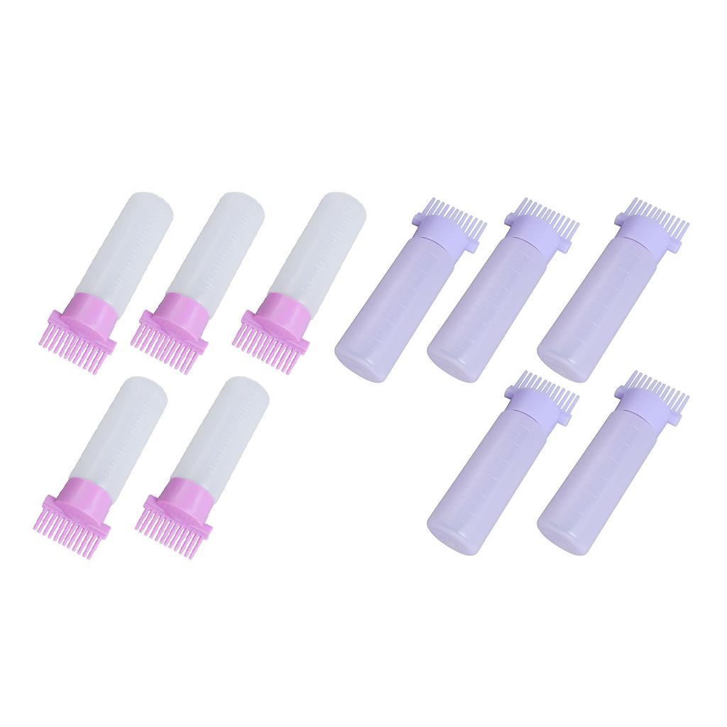 5pcs Root Comb Applicator Bottle Hair Dye Oil Applicator Bottle Applicator Brush with Graduated Scal