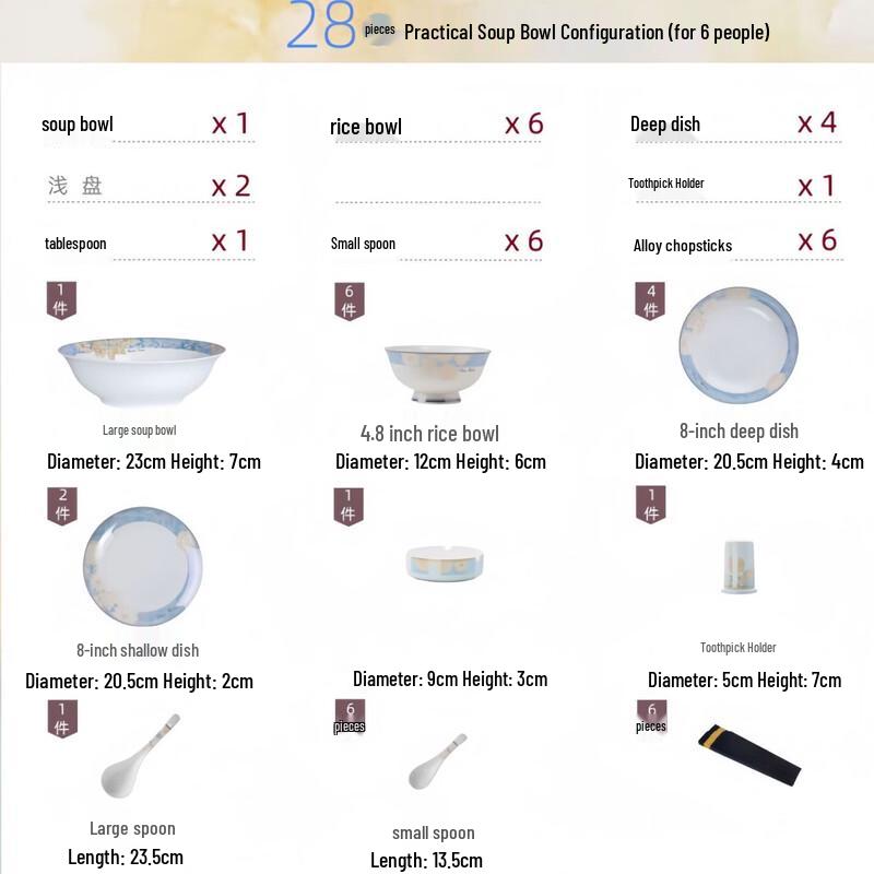 Wutuo 'Schöne Zeit' Keramik-Geschirrset