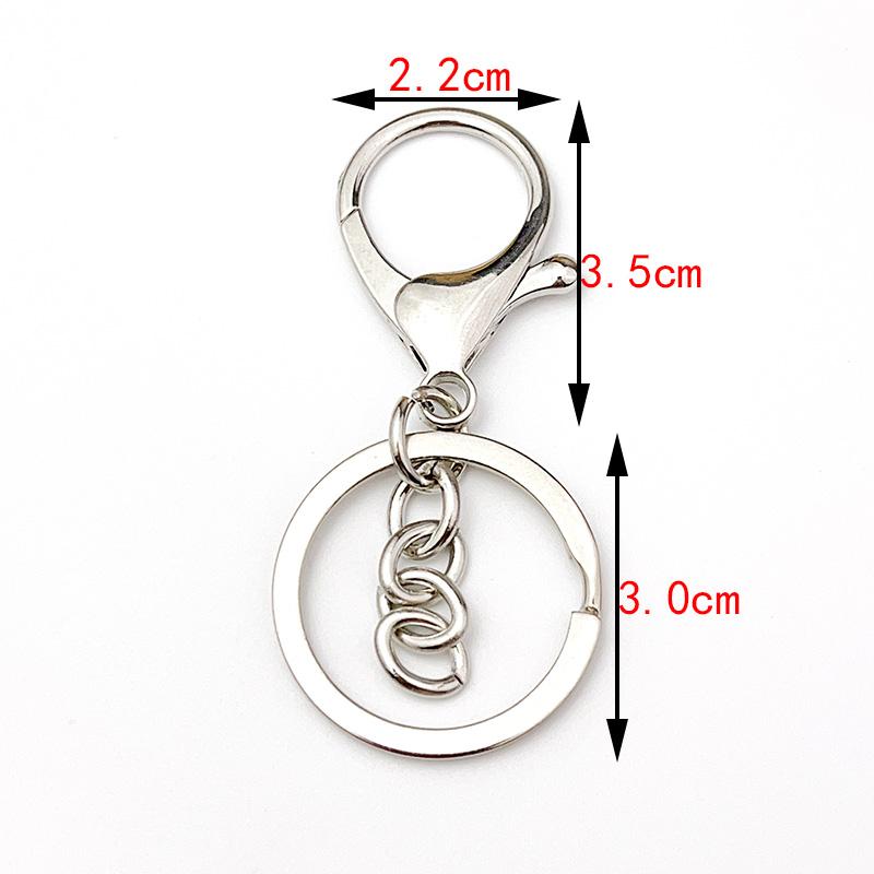 6/30Pcs Metal Large Lobster Clasp Key Chain Separation Ring Key Clasp Lock Ring Home DIY Bag Toy Pendant Accessories