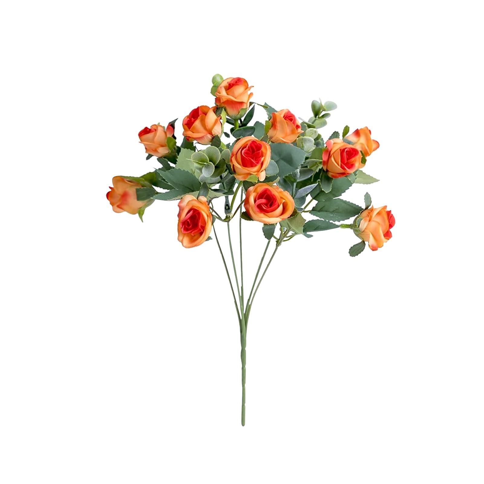 

Букет из искусственных роз, украшение для гостиной, цветы, свадебный садовый комплект скатертей, искусственные цветы One Size шафрановый