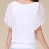 Women Top Solid Color O Neck Pullover Batwing Sleeve Ruffle Summer Top Daily Garment