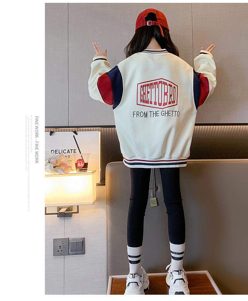 Girls' Fashionable Baseball Jacket - Autumn 2025 Collection: Stylish Children's Spring/Autumn Outerwear for Big Kids