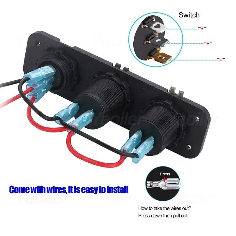 12V Quick Charge 3.0 USB Socket Panel Dual QC3.0 USB Socket Outlet Adapter for Car Boat RV Motorcycle