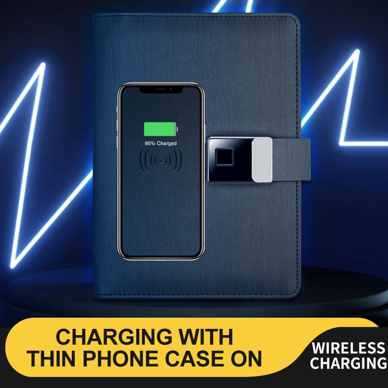 Custom Logo A5 Diary Charging Notebook with 10000mAh Powerbank 16gGB Supports Wireless 2024 Agenda with Ballpoint Pen