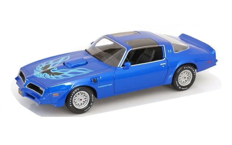 Maisto Pontiac Firebird Trans Am 1978 Blue Metallic Scale Special Edition Model with Display Opening and Rear and Working Suspension 1/18 Base, Doors,