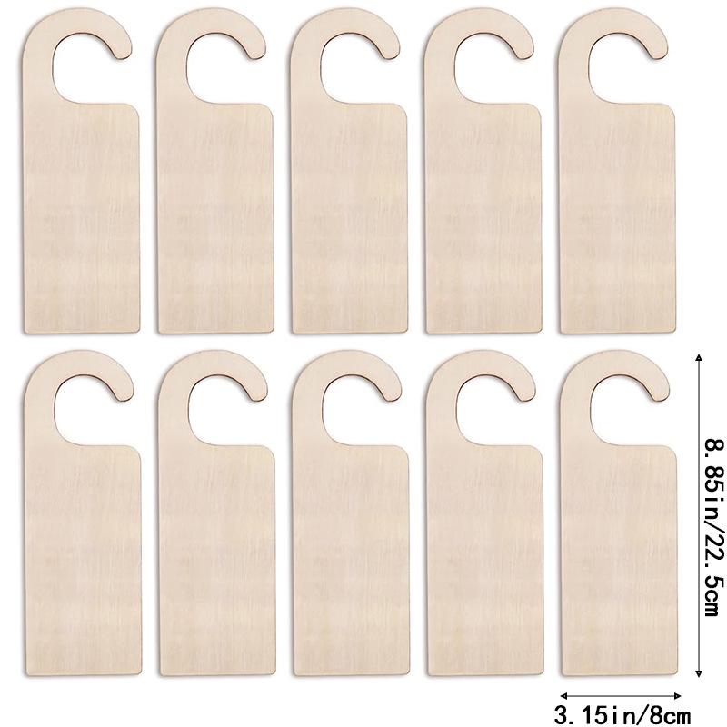 DIY Unfinished Wooden Door Handle Sign for Home, Hotel, or Office Decor