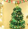 Large 3D Standing Christmas Tree Foil Balloon with LED Lights New Year Party Decoration Supplies Home Xmas Decor Photo Props