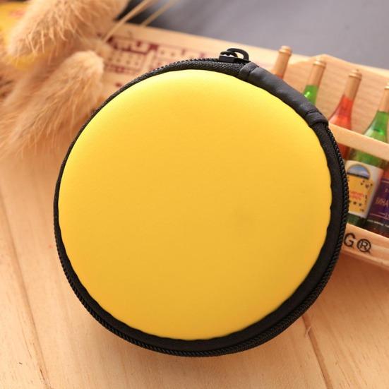 Mini Portable Round Earphone Cable USB Data Cord Storage Bag Zipper Pouch Case