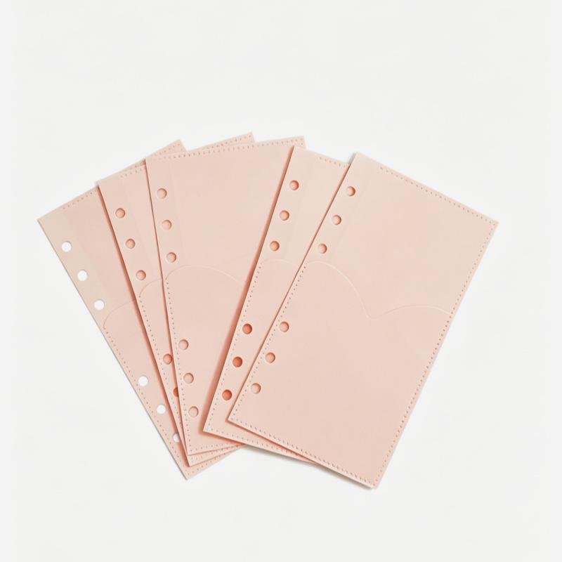 A6 Colorful Heart Double-layer Pocket Divider Pockets Folders Notebook Divider Page Waterproof PVC Leaf Document Filing Bag
