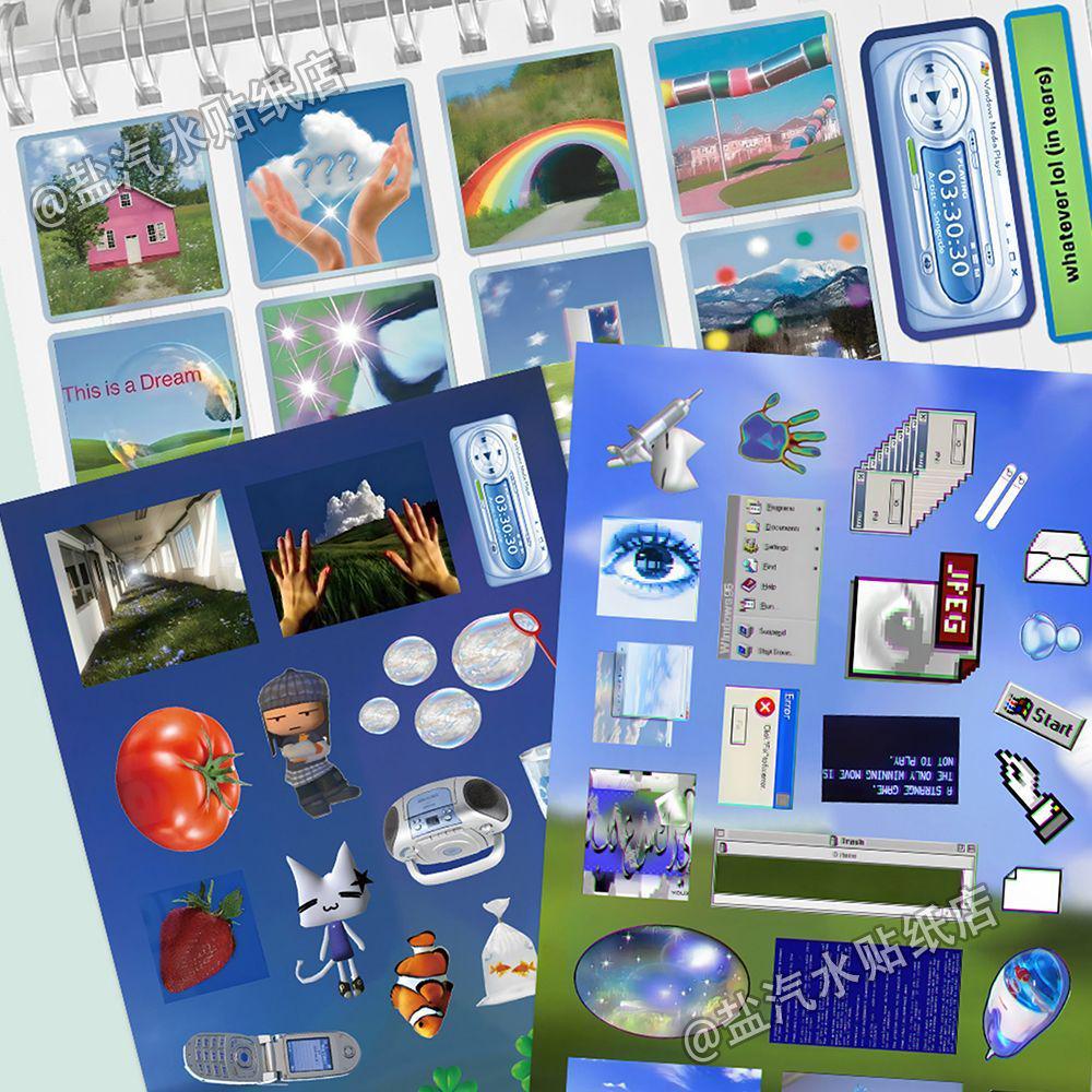 Vintage Dreamcore & Weirdcore Książka z naklejkami: Elementy Y2K i materiały DIY Guka