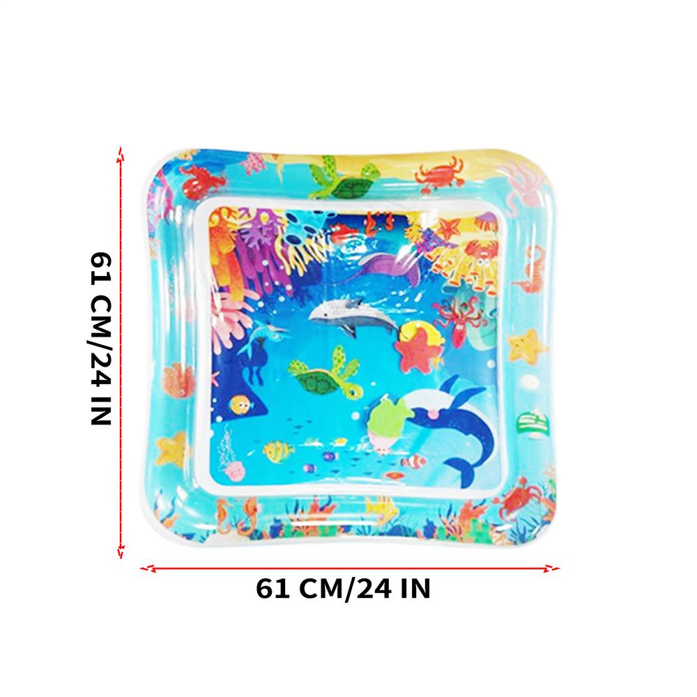 Cat Water Mat Inflatable Cooling Play Pad with Interactive Fish Toy Anti-Scratch Thickened Mat for Cats Dogs Summer Indoor Floor