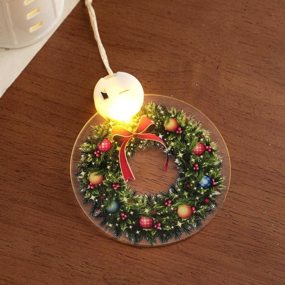 Acrylic Illuminated Christmas Ornaments Battery Powered Festive Decorations Christmas Decoration