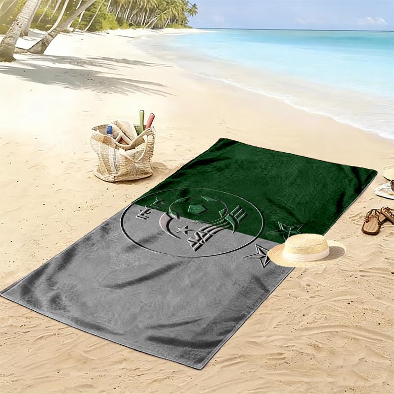 Algeria National Football Team Print Beach Towel, Large Soft Quick Dry Towel for Beach Camping Swimming