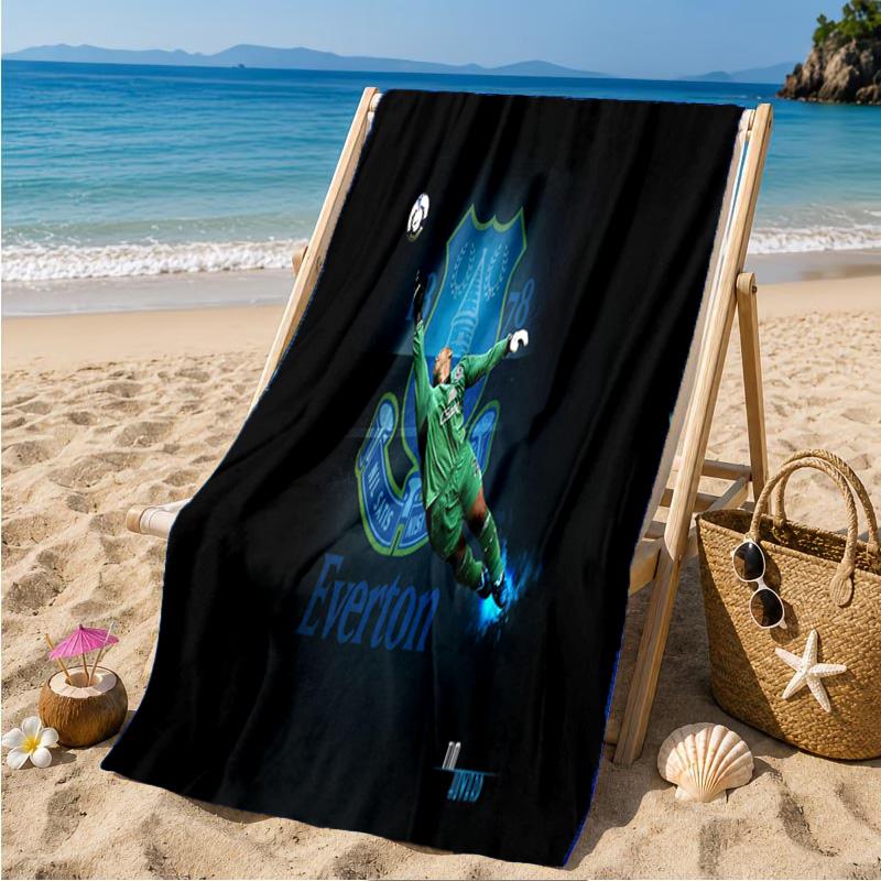 Fc Everton Crest Design Beach Towel Microfiber Beach Towel, Lightweight and Quick-Dry, for Summer Travel, Swimming Pool Fan Birthday Gift