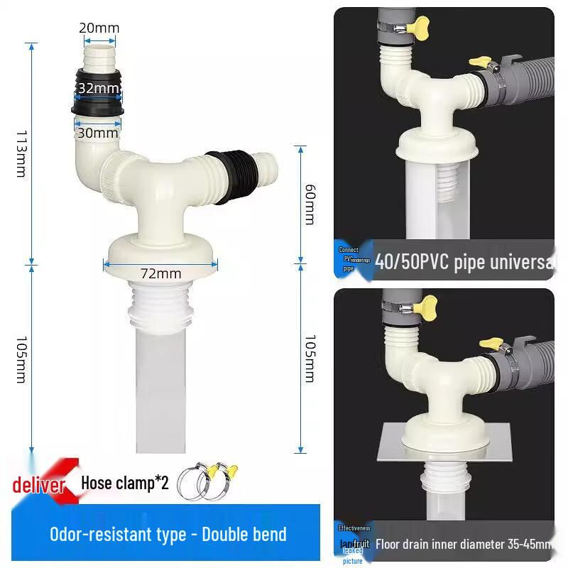 

Kitchen Basin Anti-Odor Drain Tee Connector