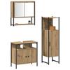 Bathroom Furniture Set with Shelf and Door 3 Pcs Brown Particleboard