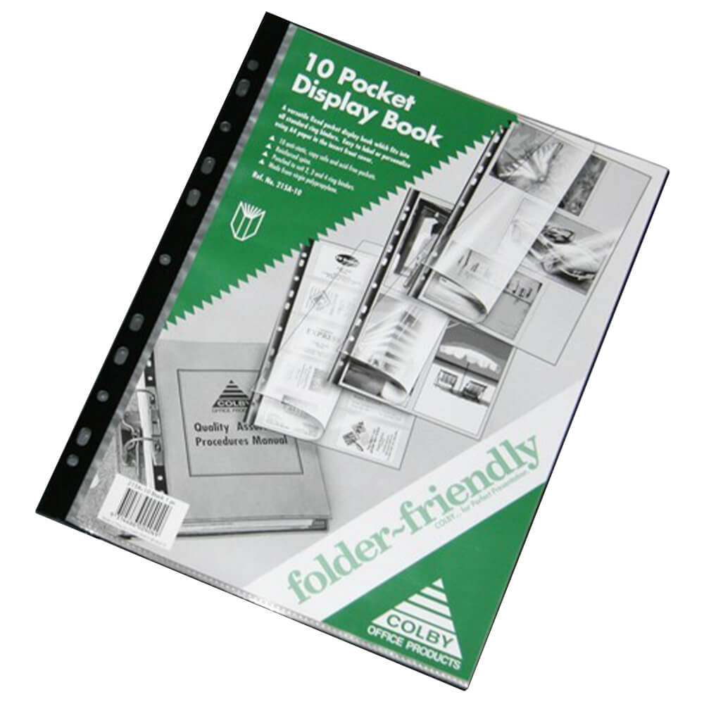 Colby Ordnerfreundliches Displaybuch A4 (Schwarz) 10 pocket
