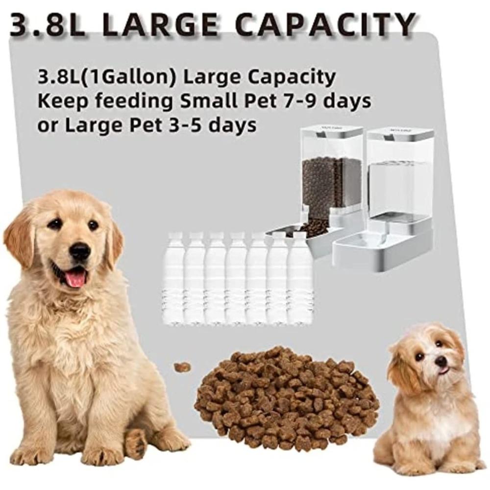Large Capacity Automatic Dog Cat Feeding Transparent Dog Automatic Feeders New Pet Food Storage