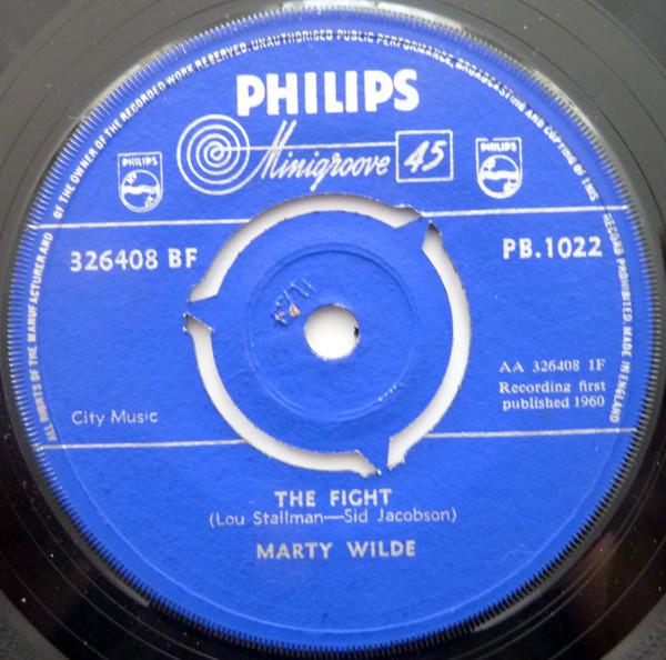 7inch Record MARTY WILDE - The Fight PB1022 Philips 1960 UK Rock Used