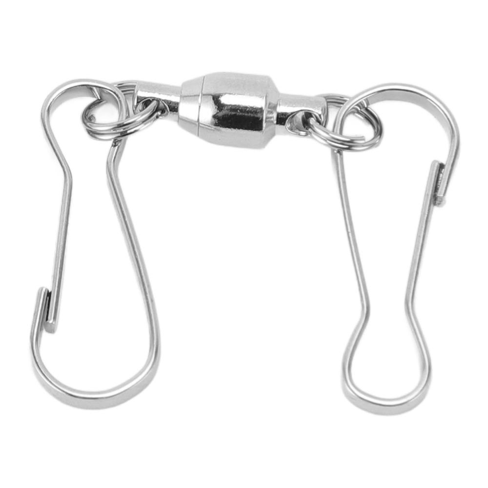 20Pcs Silver/Black Windsock Clips 360 Degree Rotation 70mm Length Wind Chime Hooks Dual Clip Smooth Spinning Wind Spinner Hooks