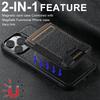 SUTENI H17 For iPhone 12/12 Pro Magnetic Case Cross Texture Leather Phone Back Cover with Detachable Card Bag