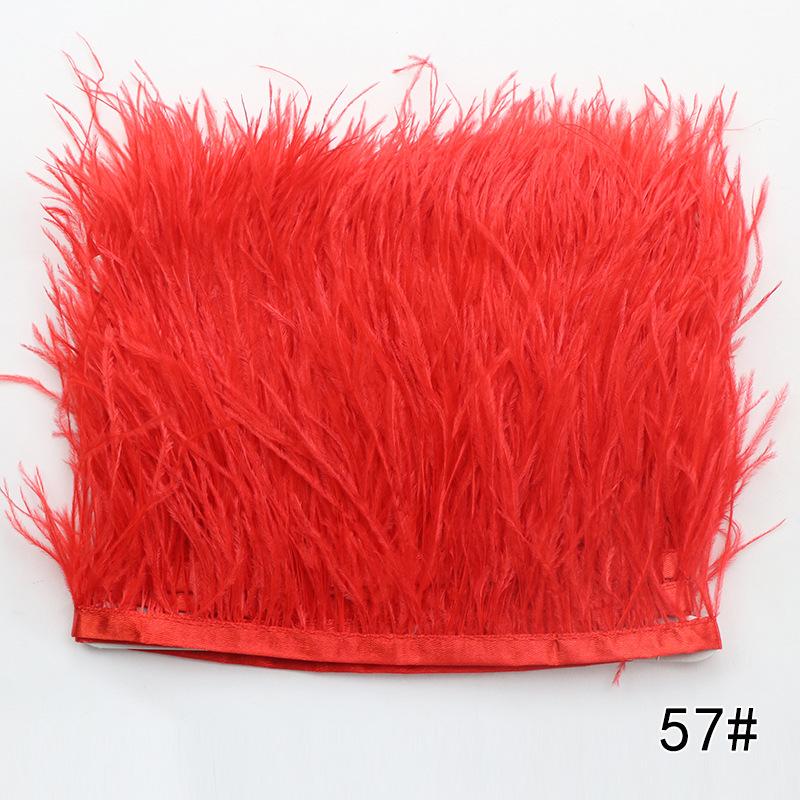 2M Ostrich Feather Cloth Edge 8-10 Cm Cuffs Clothing Skirt Decorative Accessories Color Ostrich Feather Cloth With Feathers