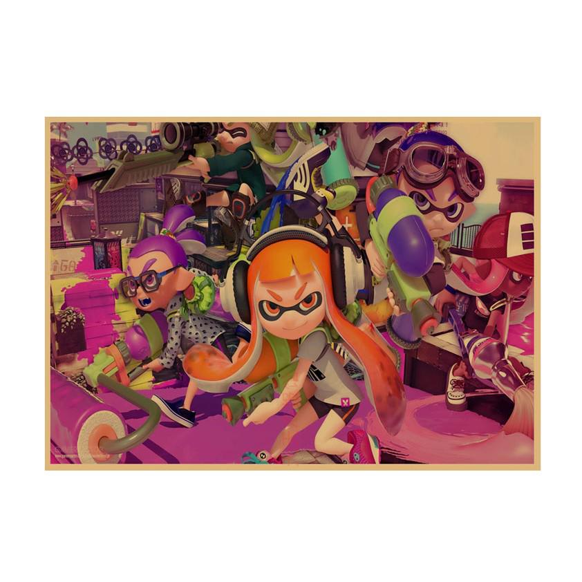 

Splatoon Warriors Anime Poster - Retro Kraft Paper Wall Art for Game Rooms & Cafes 29.7X42cm (A3 size)