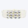 Sweet Temperament String Pearl Belt Elastic Diamond Elastic Women'S Wide Waist Seal With Skirt Decorative Belt