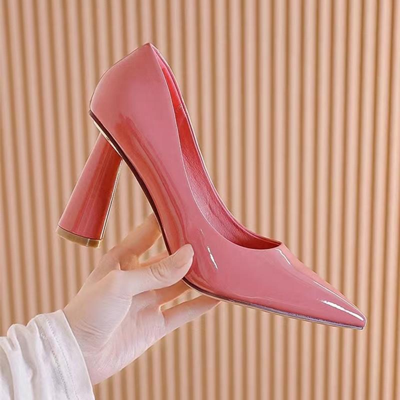 

Fashion Pink Round Heel Fashion Tide Women s Shoes Pointed Toe Banquet Wedding High Heels Elegant Ladies Bridesmaid Shoes 34 розовый