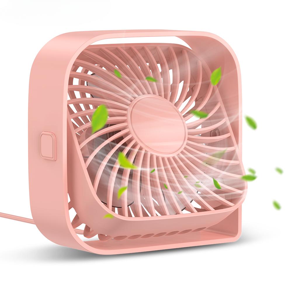 USB Desk Fan Strong Airflow & Quiet Operation 3 Speed Wind Mini Table Fan 360° Rotatable Head for Home Office Bedroom Table